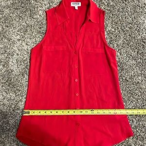 Collared red work tank